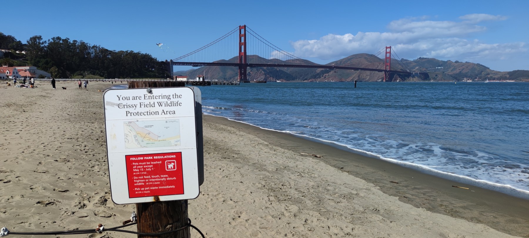 Crissy Field, Golden Gate Bridge en vue