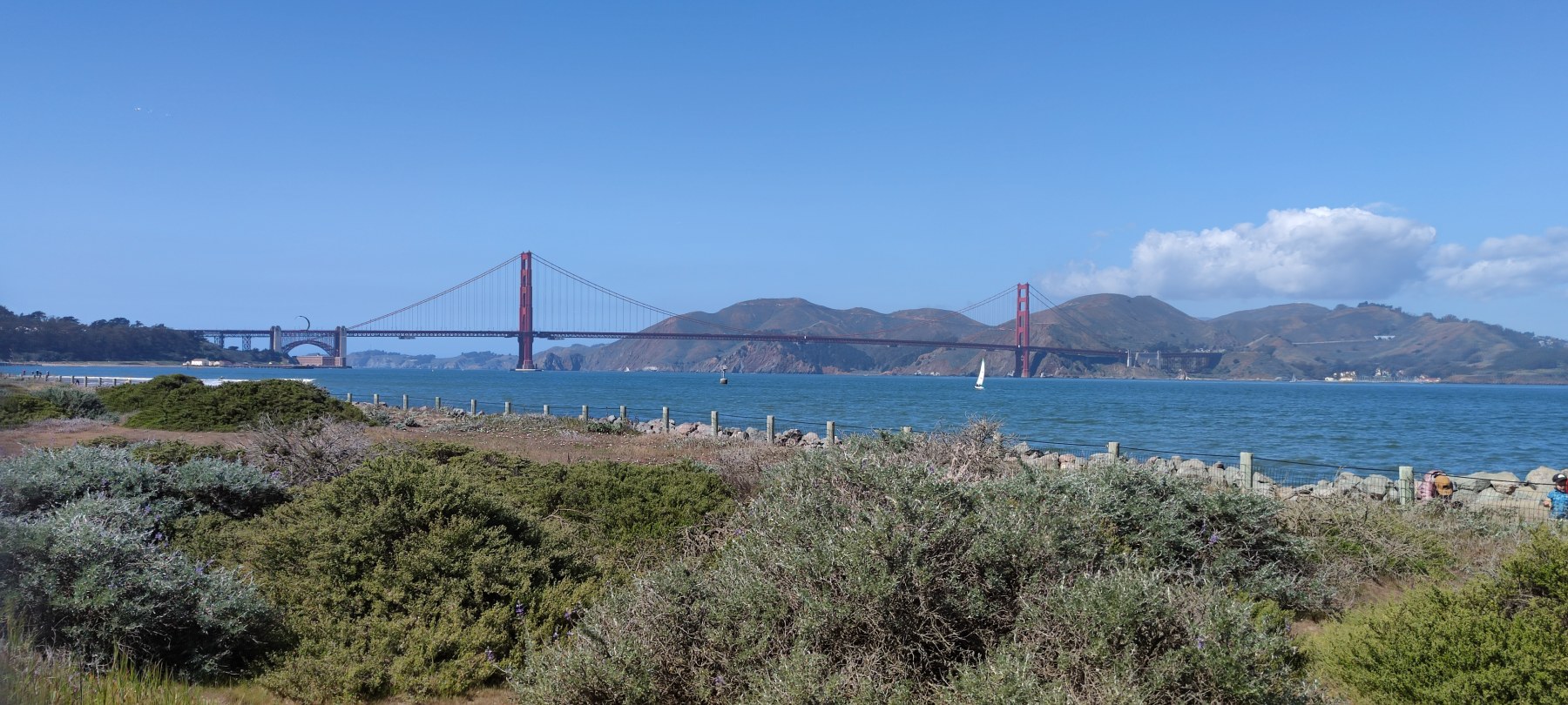 Vue du Golden Gate Bridge depuis East Beach Road, San Francisco