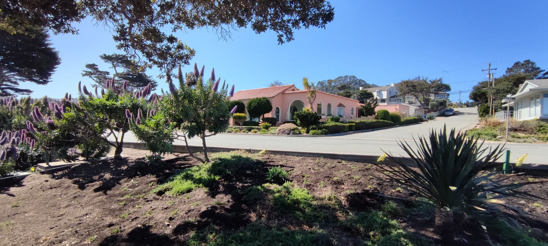 Maison rose à Monterey, Californie
