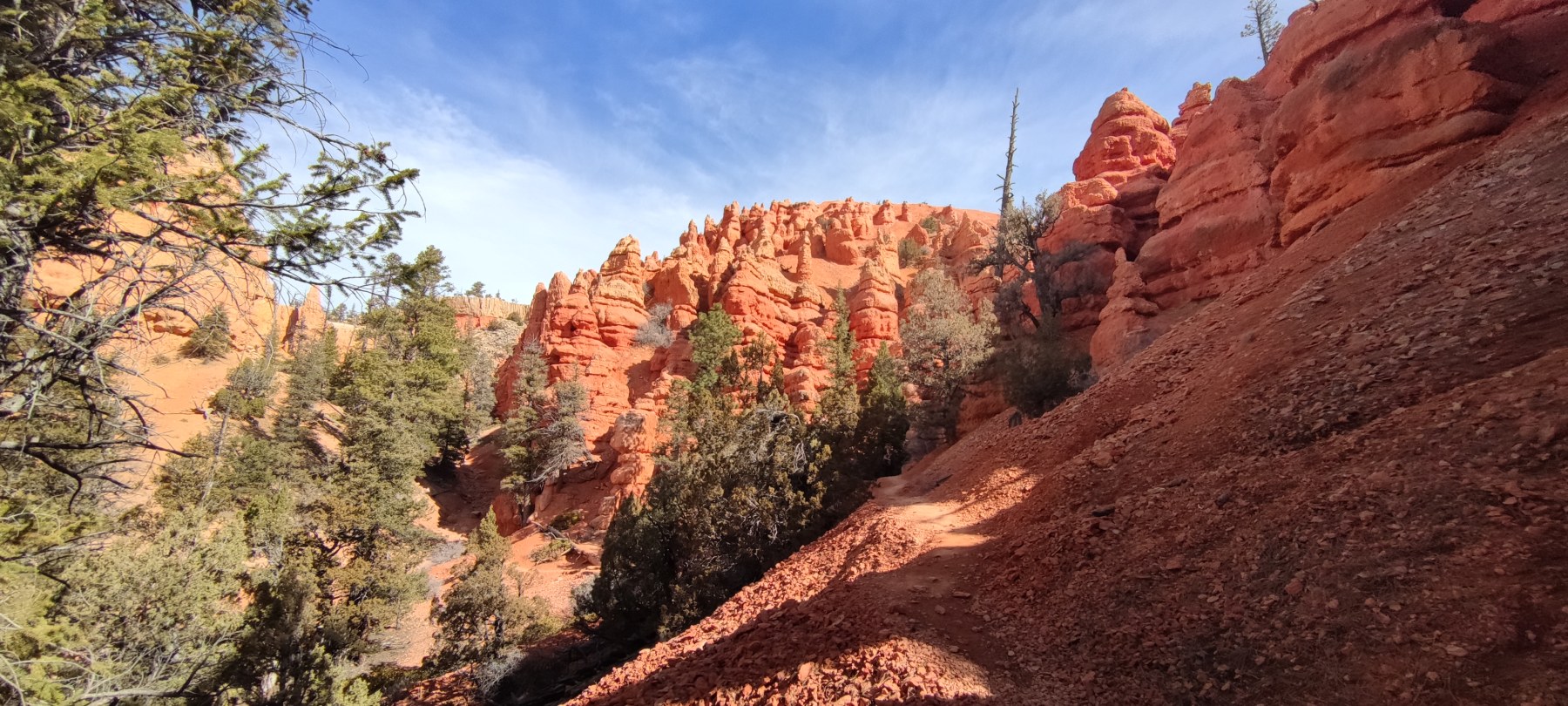 Sentier dans les formations rouges de Bryce Canyon