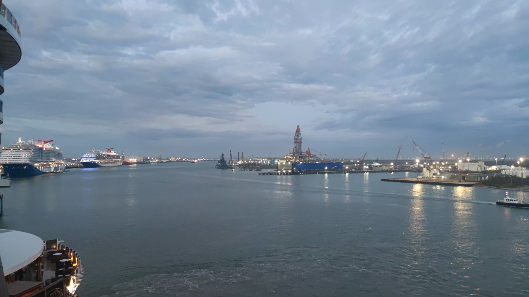 Port de Galveston au crépuscule
