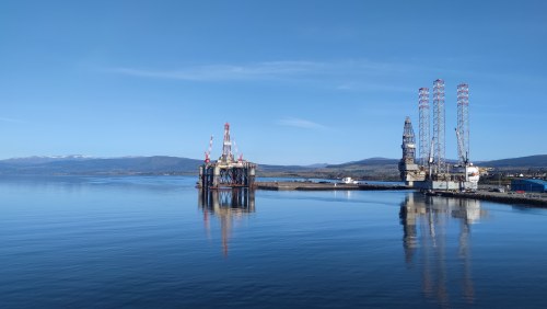 Plateforme pétrolière à Peterhead, Écosse Plateforme pétrolière à Peterhead, Écosse