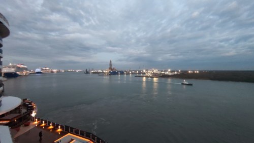 Port de Galveston au crépuscule